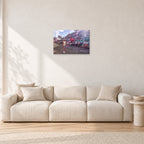 Occy, Duranbah by Peter Crawford — 60 × 40 cm, aluminium-mounted resin print, shown in a light minimalist living room.