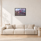 Occy, Duranbah by Peter Crawford — 60 × 40 cm, black frame, shown in a light minimalist living room.