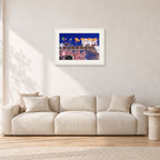 OP Bondi 87 OnTheNose by Peter Crawford — 60 × 40 cm, white frame with white mat, shown in a light minimalist living room.