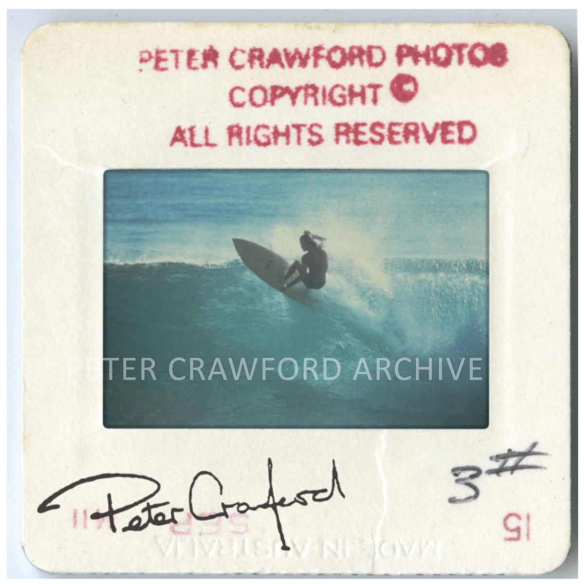 Peter Harris surfs Burleigh Heads during the 1977 Stubbies Surf Classic. Peter Crawford Archive.