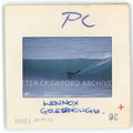 George Greenough rides his surf mat while filming The Innermost Limits of Pure Fun with his modified Bolex camera. Peter Crawford Archive.