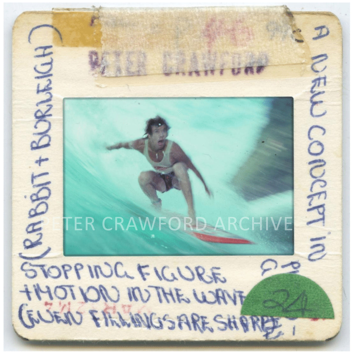Wayne Bartholomew surfs Burleigh Heads in Queensland in 1982. Peter Crawford Archive.