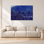 Pipe Final Crowd by Peter Crawford — 120 × 80 cm, aluminium-mounted resin print, shown in a light minimalist living room.