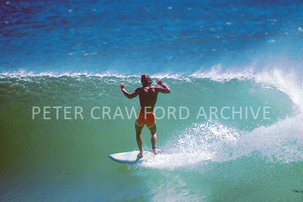 Terry Fitzgerald at Sunset Beach — Peter Crawford Archive.