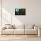 Russel Lewis Skate DY by Peter Crawford — 60 × 40 cm, aluminium-mounted resin print, shown in a light minimalist living room.