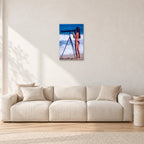 Shirley Jones, Pipeline 1982 by Peter Crawford — 40 × 60 cm, aluminium-mounted resin print, shown in a light minimalist living room.