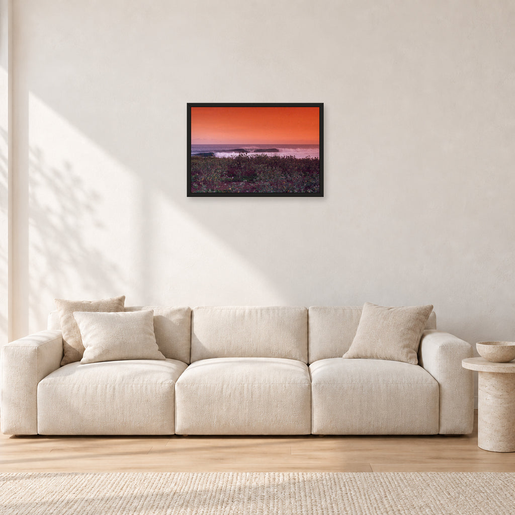 Sumbawa, Indonesia by Peter Crawford — 60 × 40 cm, black frame, shown in a light minimalist living room.