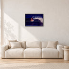 Terry Fitzgerald, Stubbies 1978 by Peter Crawford — 60 × 40 cm, black frame, shown in a light minimalist living room.