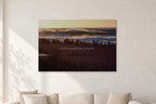 The Big Show, Pipeline 1975 by Peter Crawford — 120 × 80 cm, aluminium-mounted resin print, shown in a light minimalist living room.